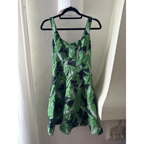 STAUD Dresses & Skirts - STAUD Wells Mini Dress Green Pinwheel 4